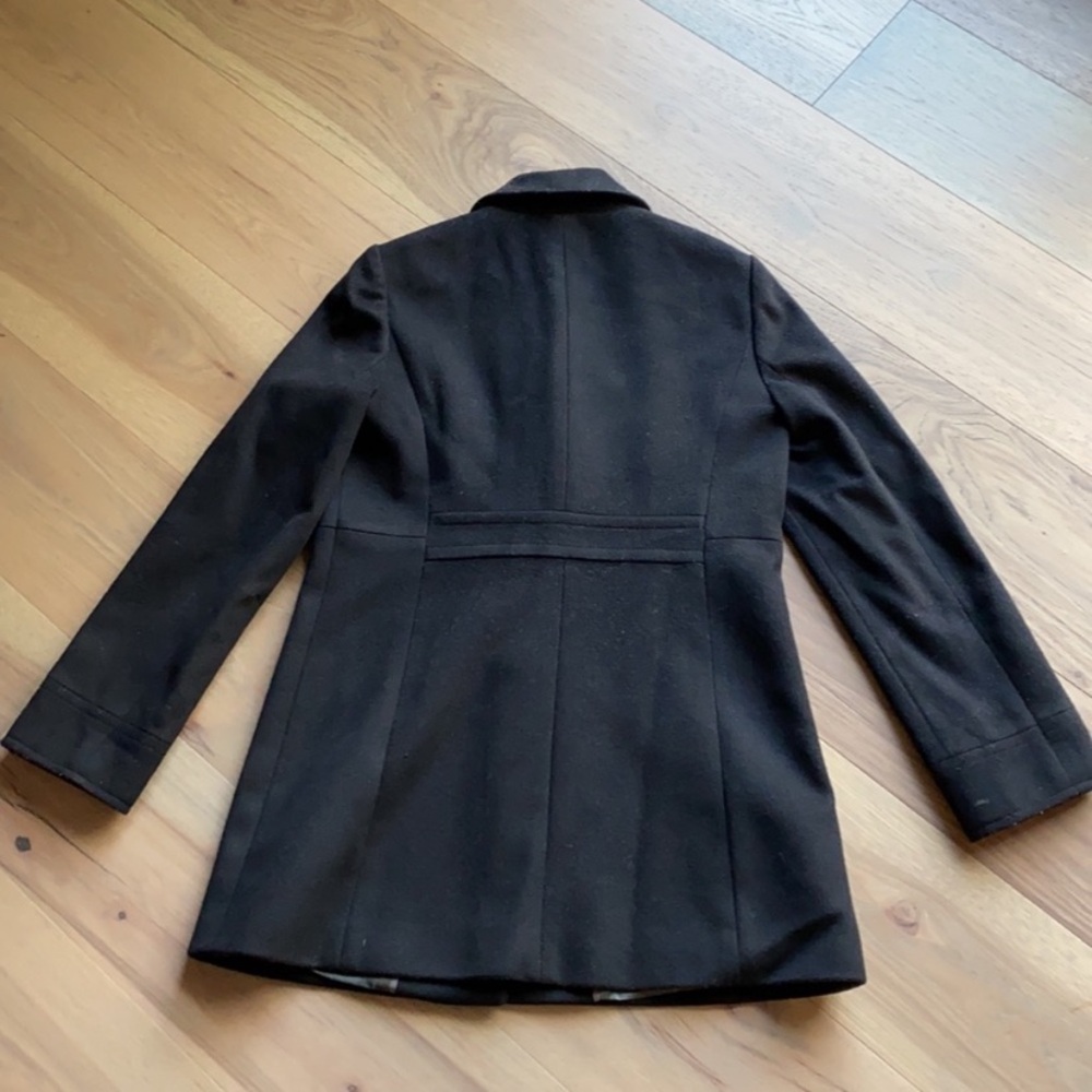 J. Crew Women’s Ruffle Front Black Coat - Picture 4 of 9